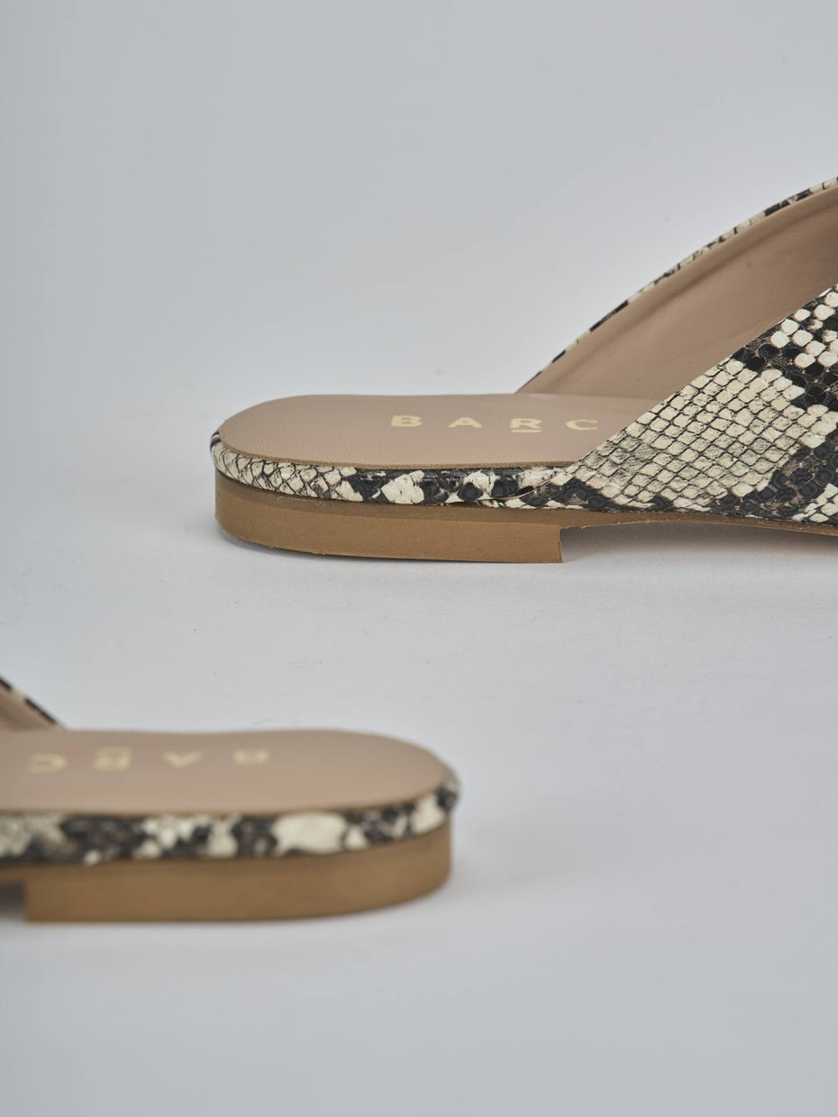 Sabot tacco 1cm pitone beige