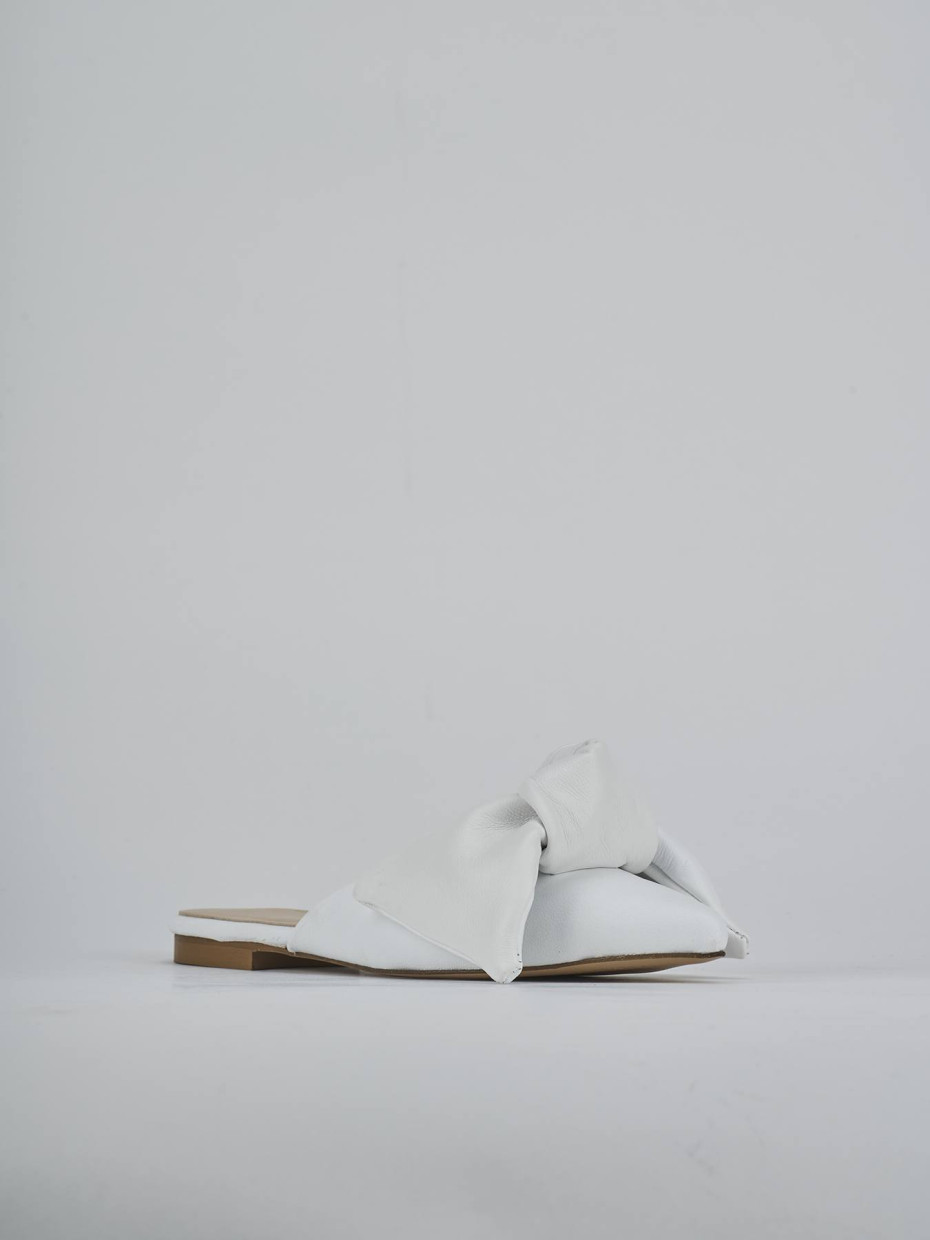 Sabot tacco 1cm pelle bianco