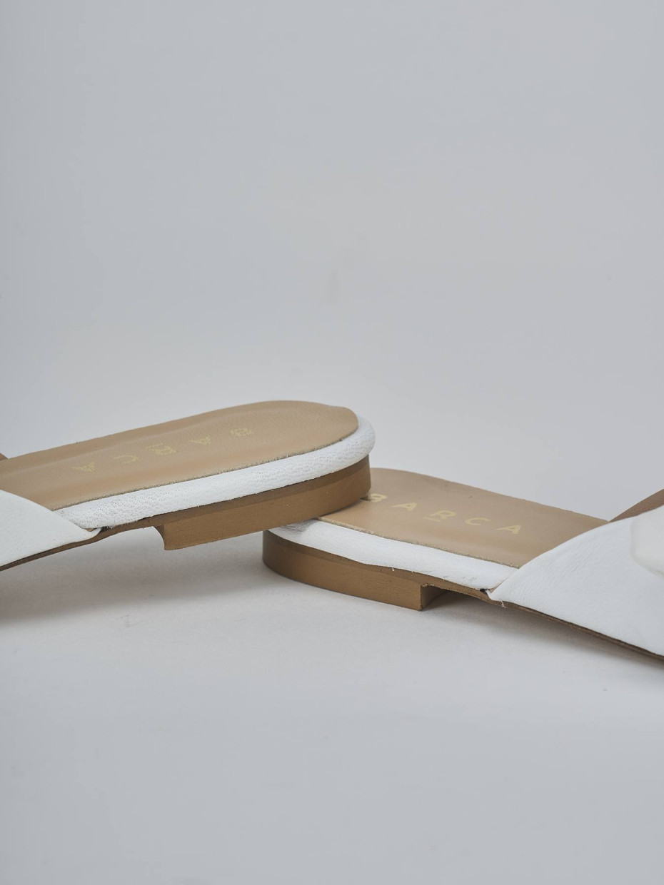 Sabot tacco 1cm pelle bianco