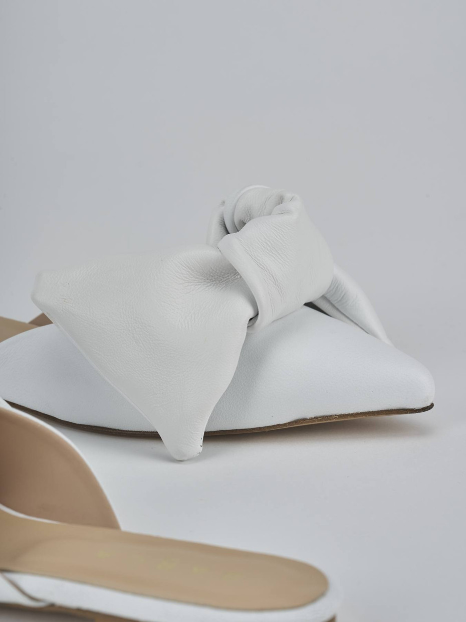 Sabot tacco 1cm pelle bianco