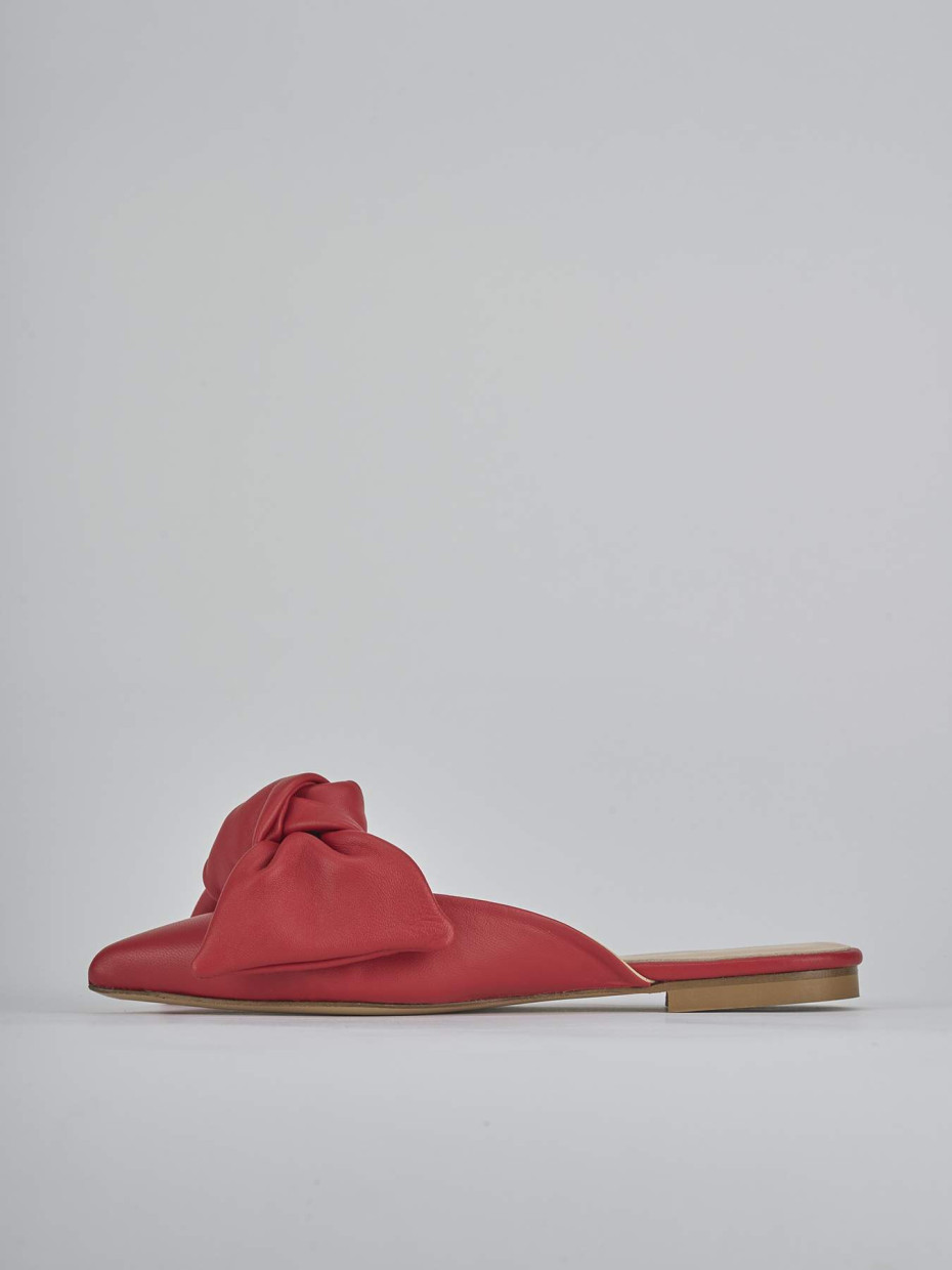 Sabot tacco 1cm pelle rosso
