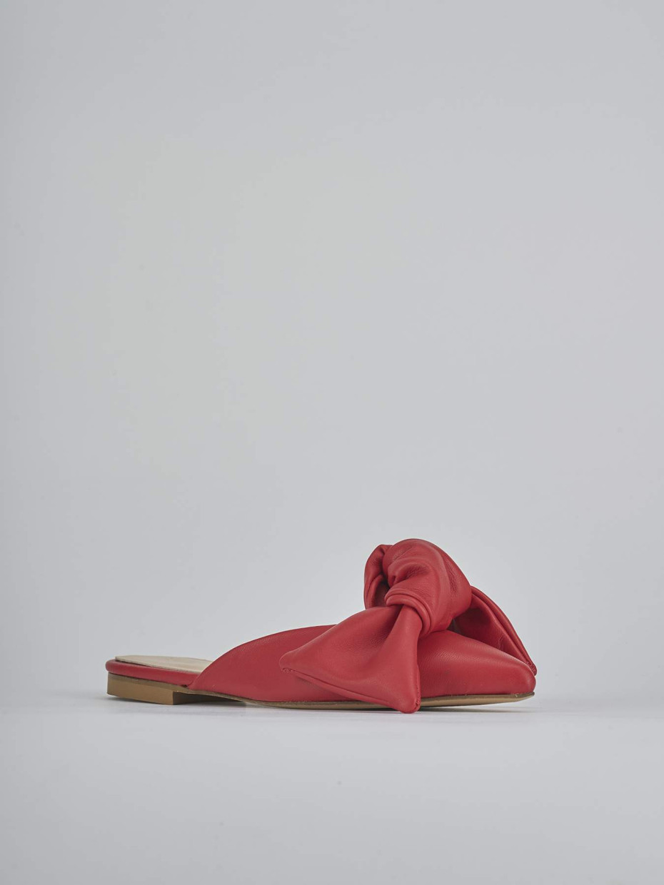 Sabot tacco 1cm pelle rosso