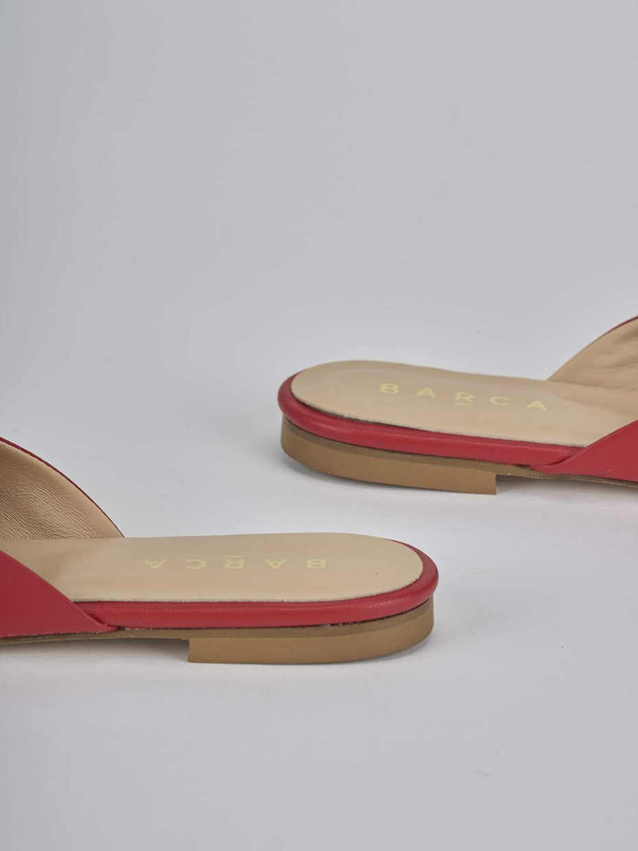 Sabot tacco 1cm pelle rosso