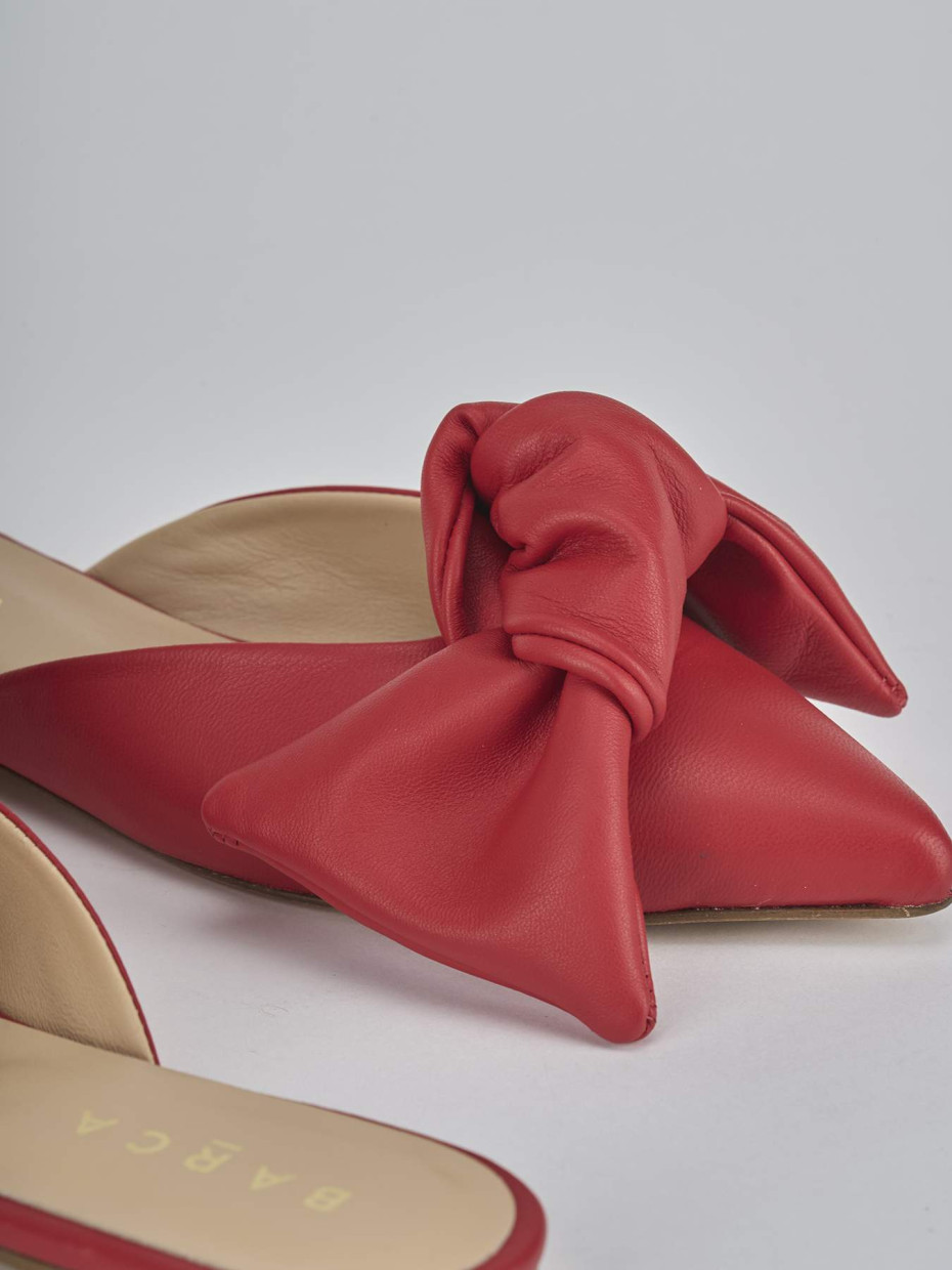 Sabot tacco 1cm pelle rosso