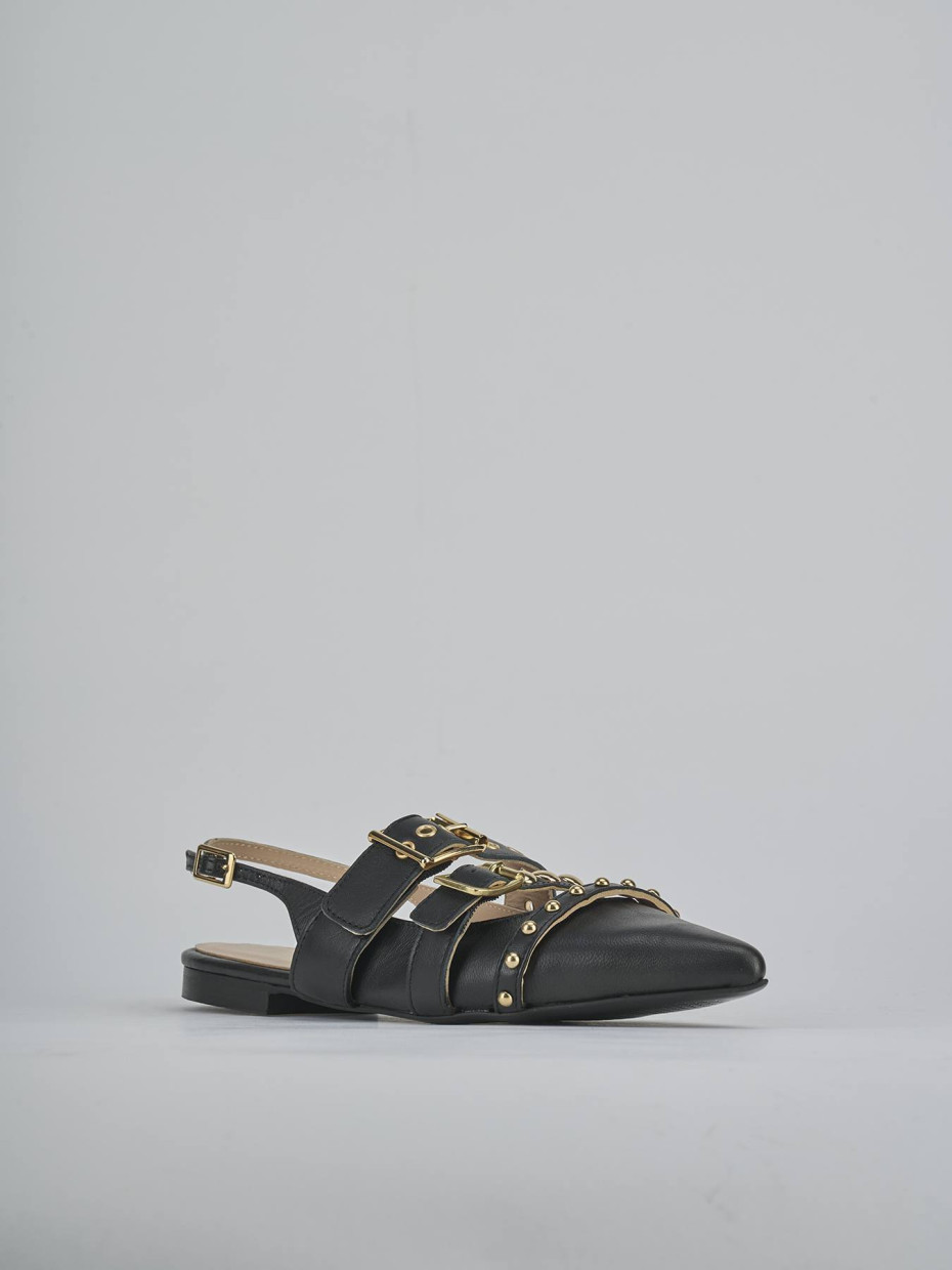 Ballerine tacco 1cm pelle nero