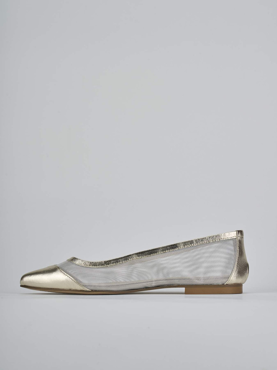 Ballerine tacco 1cm pelle oro
