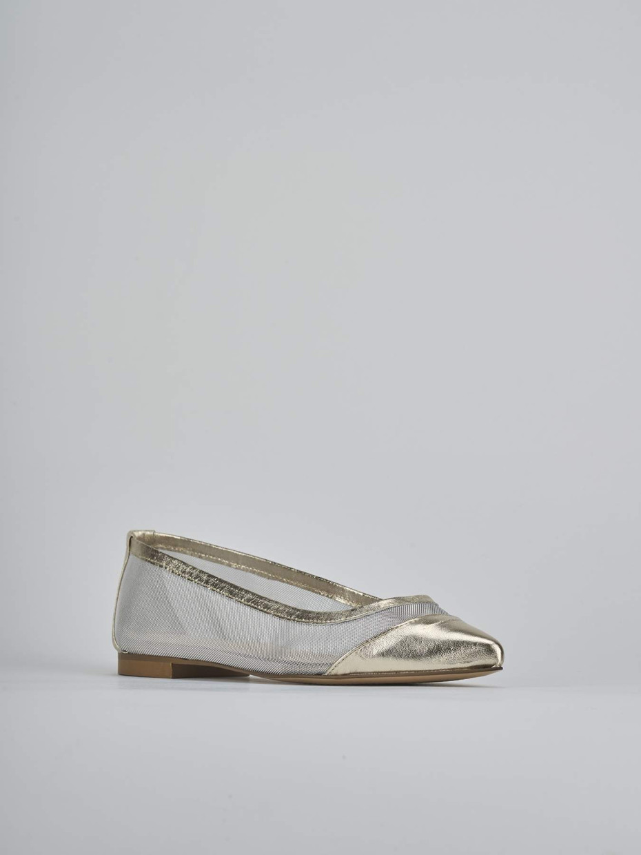 Ballerine tacco 1cm pelle oro