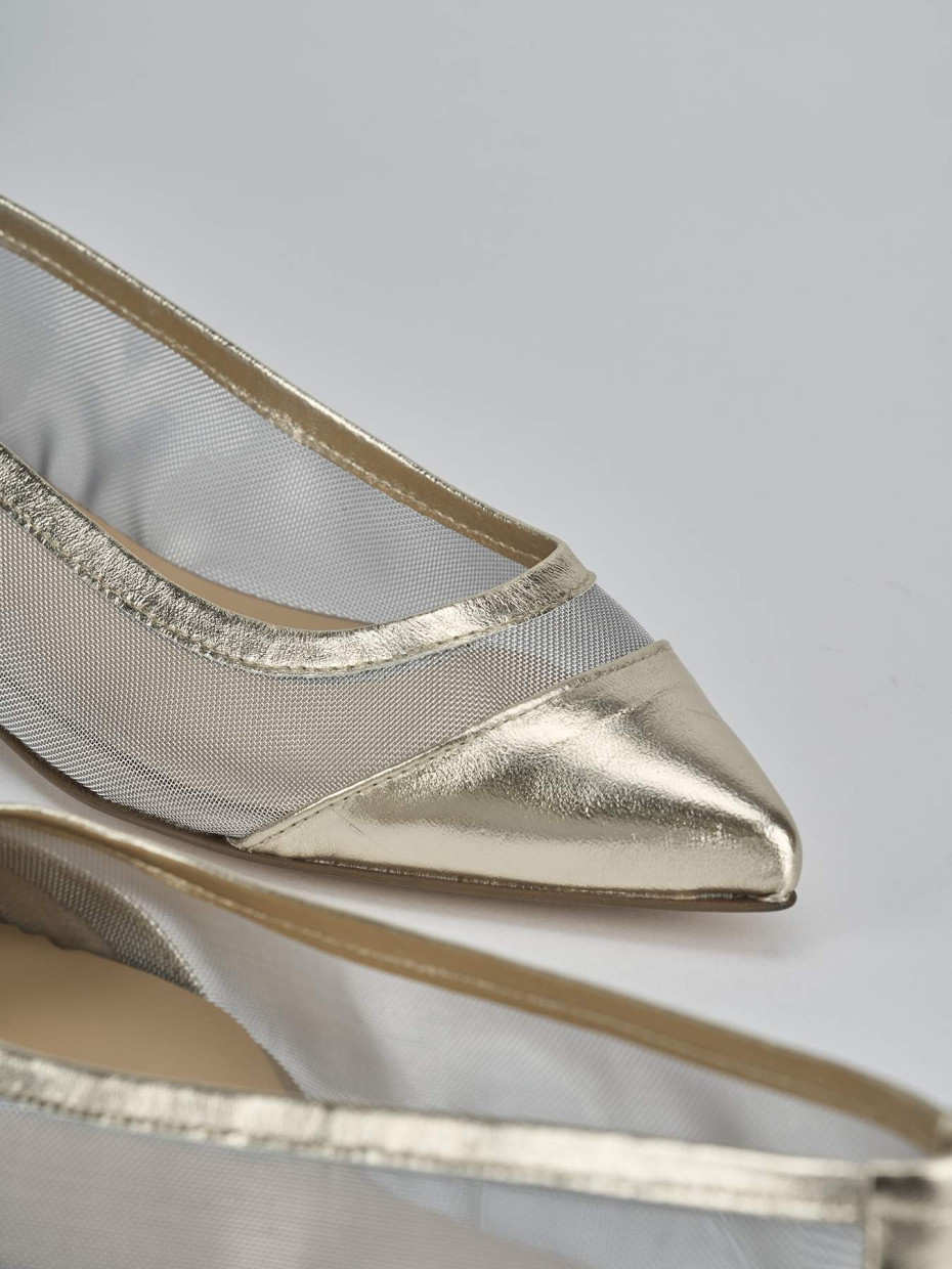 Ballerine tacco 1cm pelle oro