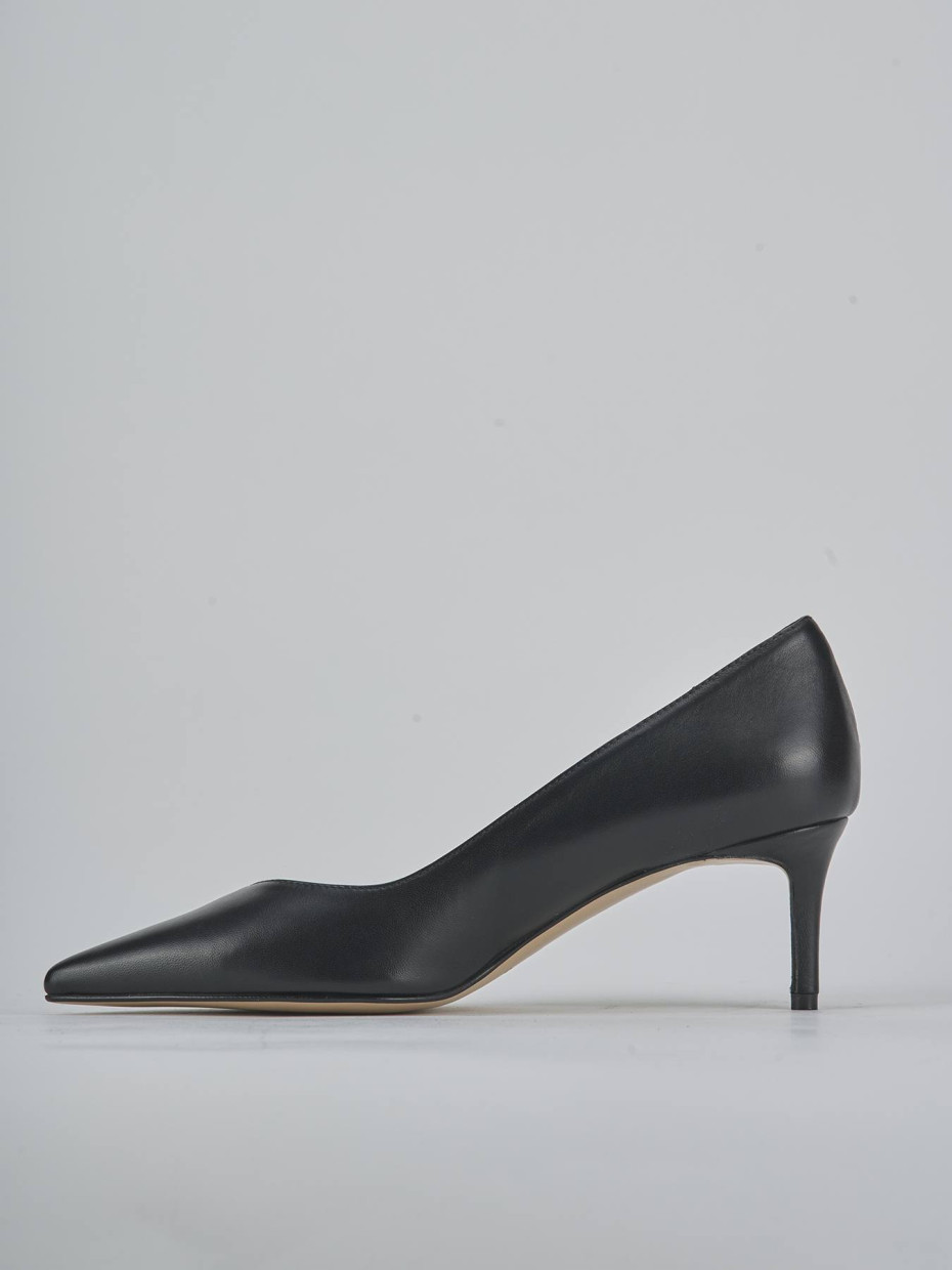 Décolleté e slingback tacco 5cm pelle nero