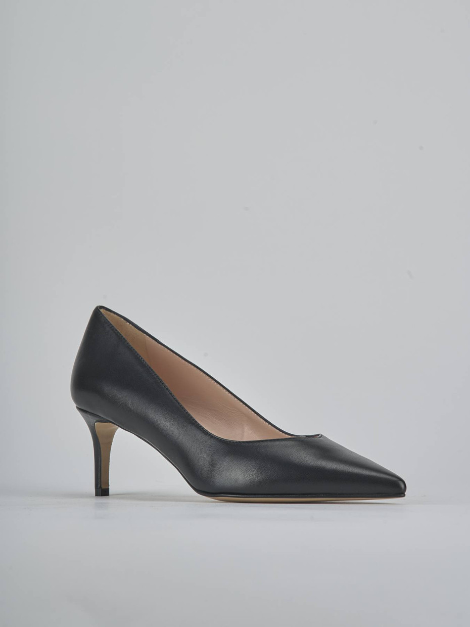 Décolleté e slingback tacco 5cm pelle nero