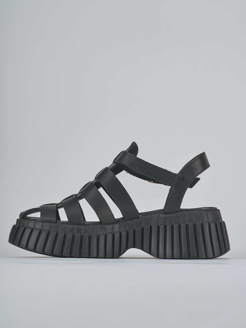 Sandali tacco 3cm pelle nero