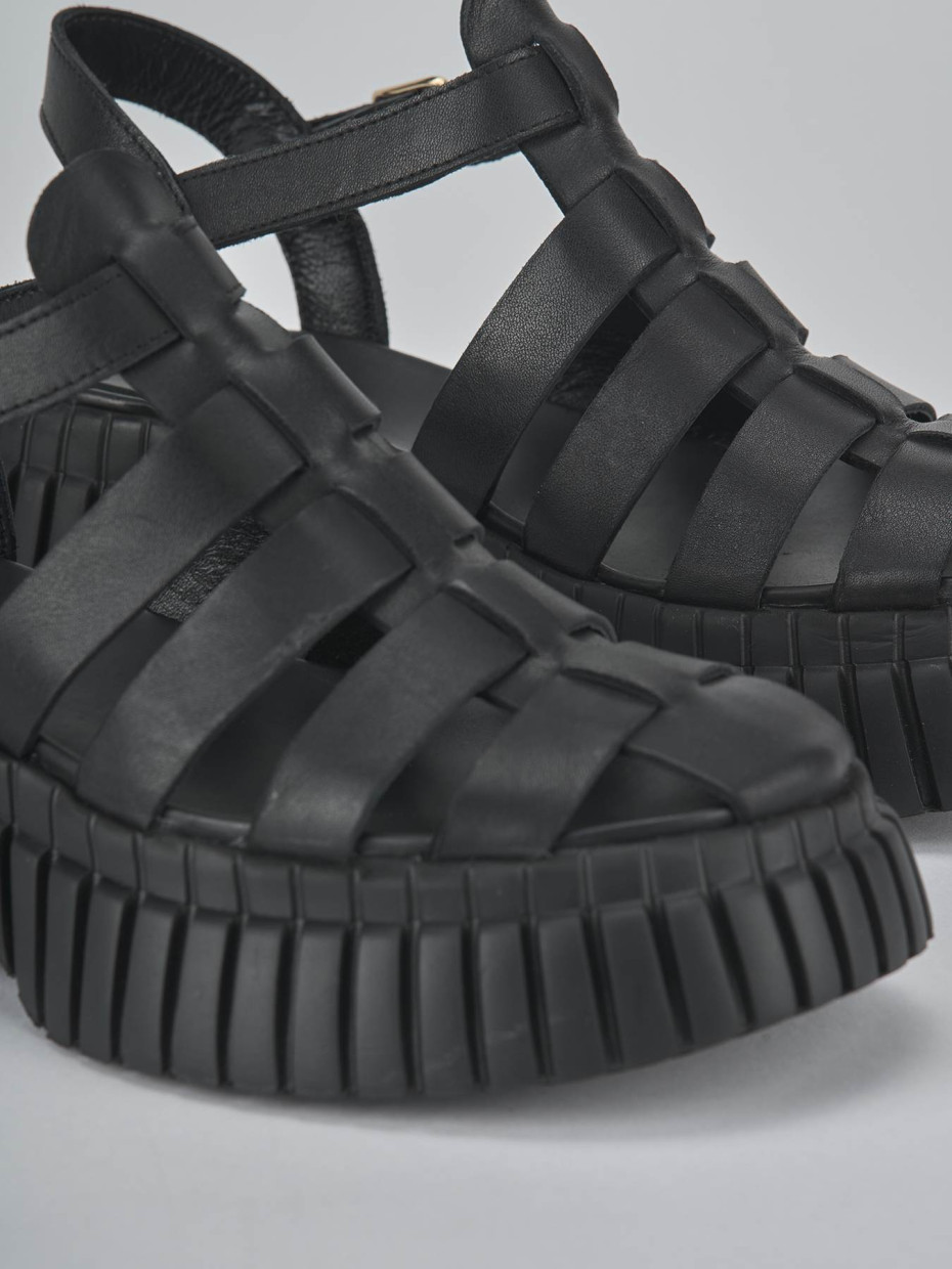 Sandali tacco 3cm pelle nero