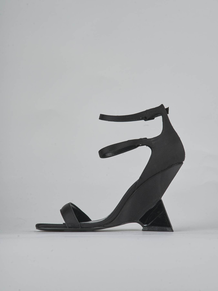 Sandali tacco 5cm pelle nero