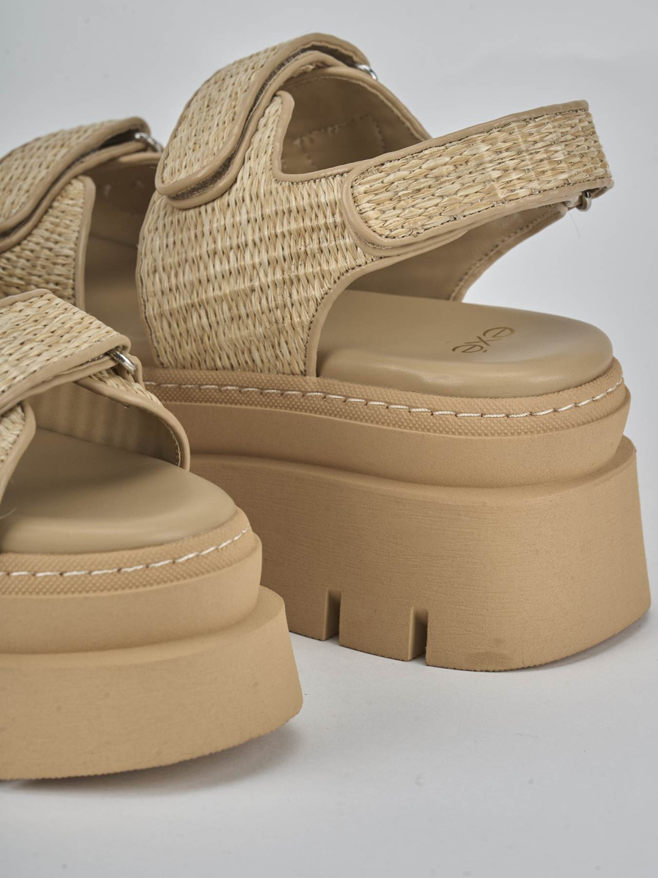 Sandali tacco 1cm pelle beige