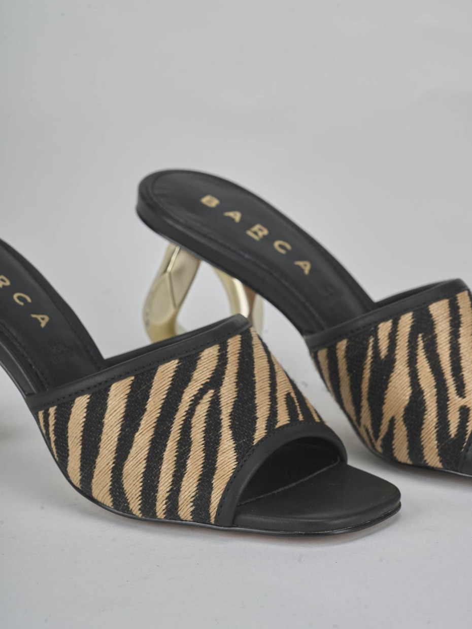 Ciabatte tacco 8cm pelle multicolor