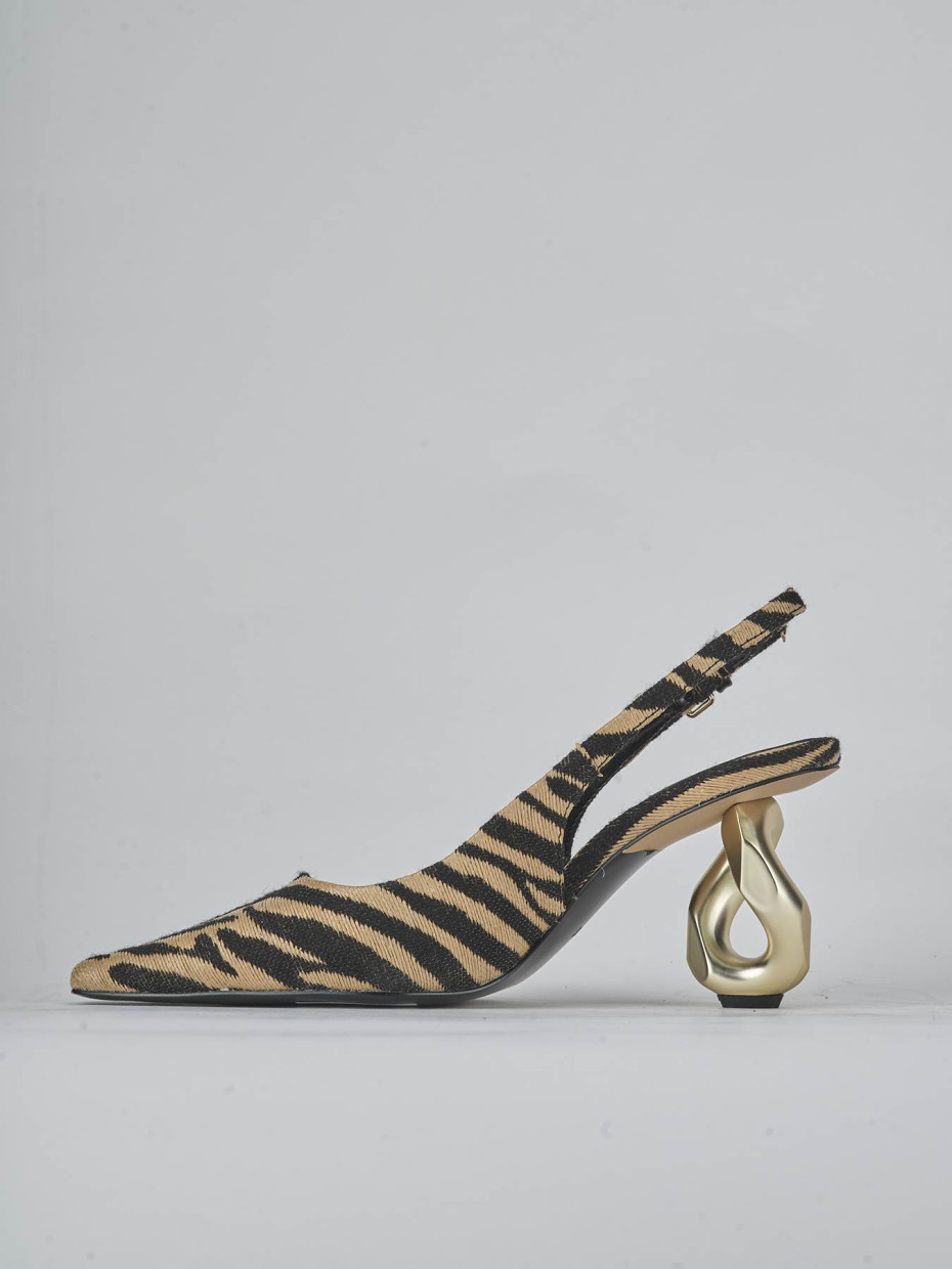 Décolleté e slingback tacco 6cm pelle multicolor