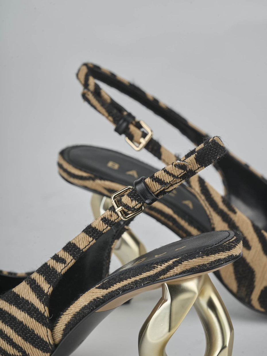 Décolleté e slingback tacco 6cm pelle multicolor