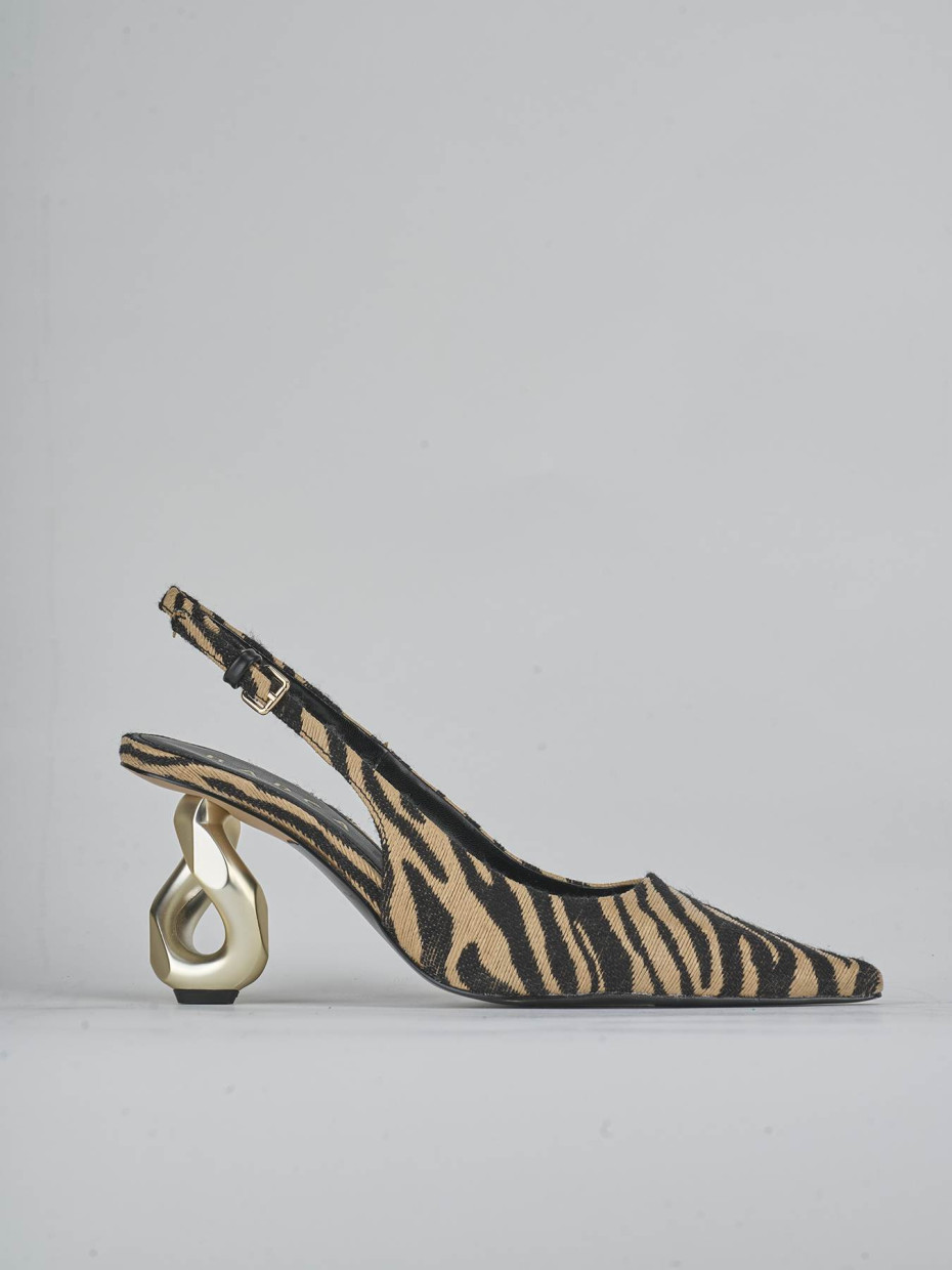 Décolleté e slingback tacco 6cm pelle multicolor
