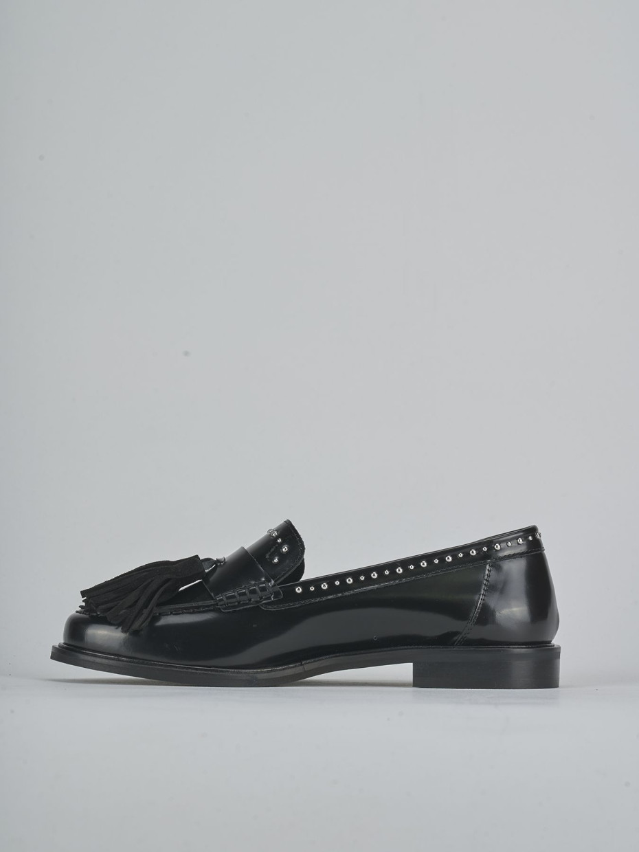 Mocassini tacco 1cm pelle nero
