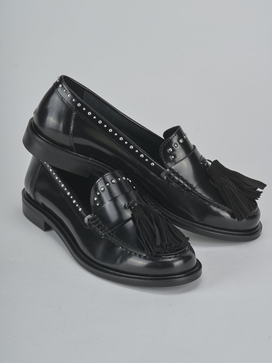 Mocassini tacco 1cm pelle nero