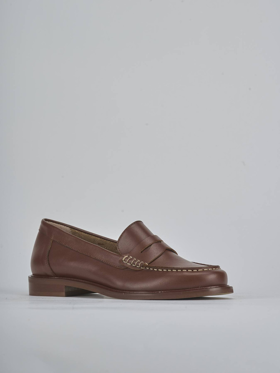 Mocassini tacco 1cm pelle testa
