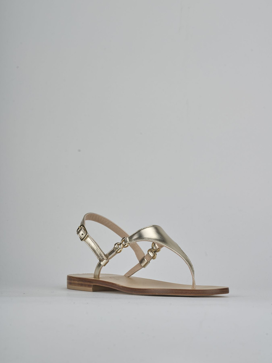 Sandalo infradito tacco 1 cm oro laminato