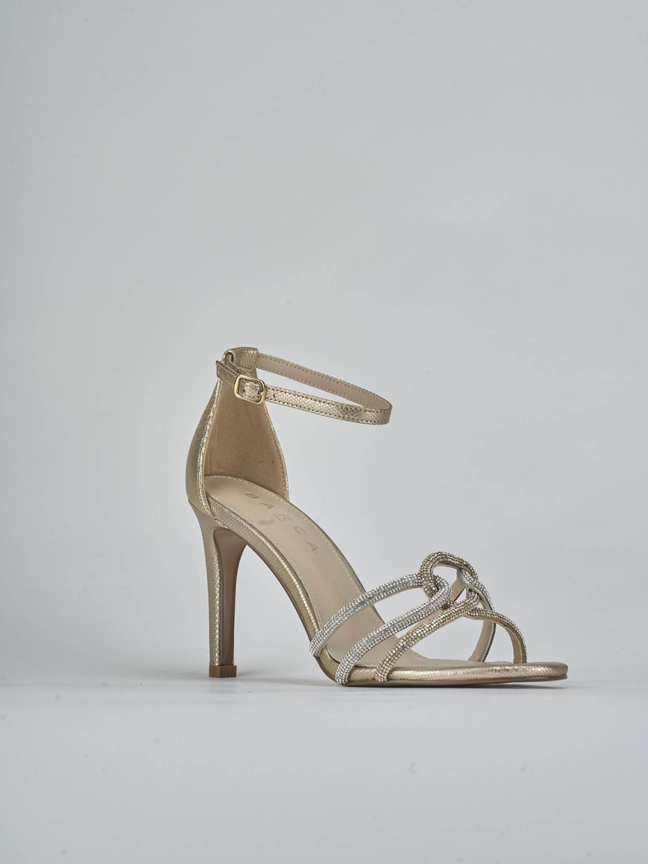 Sandali tacco 8cm pelle oro