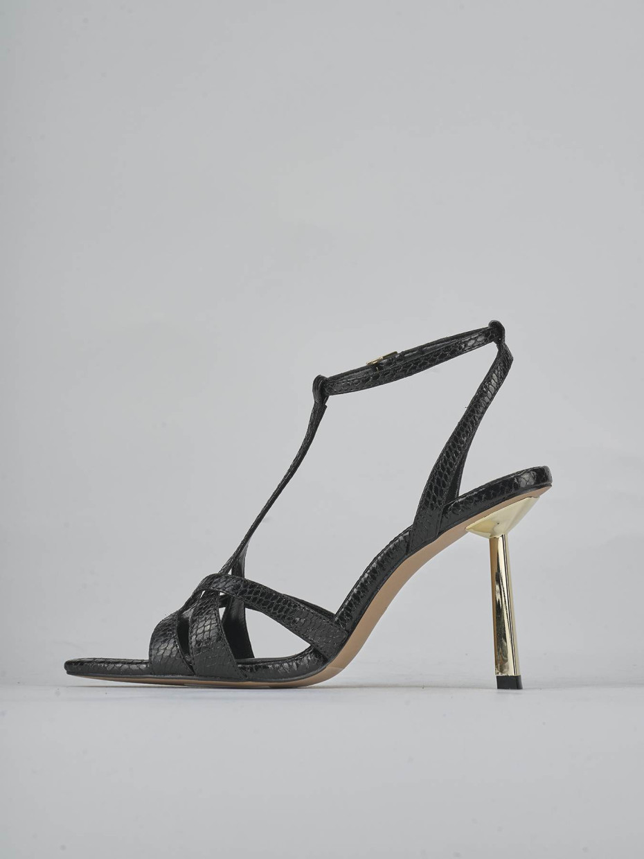 Sandali tacco 9cm pelle nero