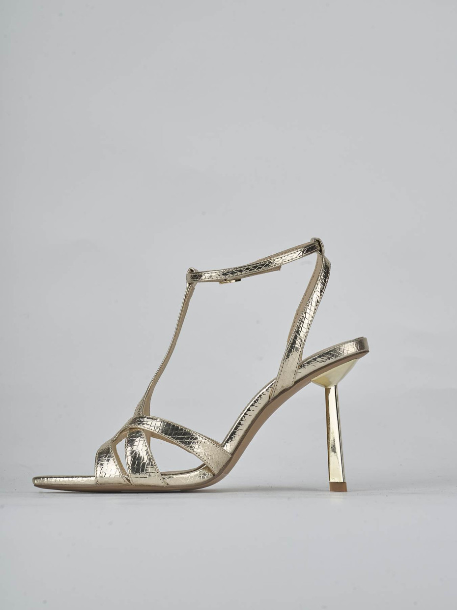 Sandali tacco 9cm pelle oro