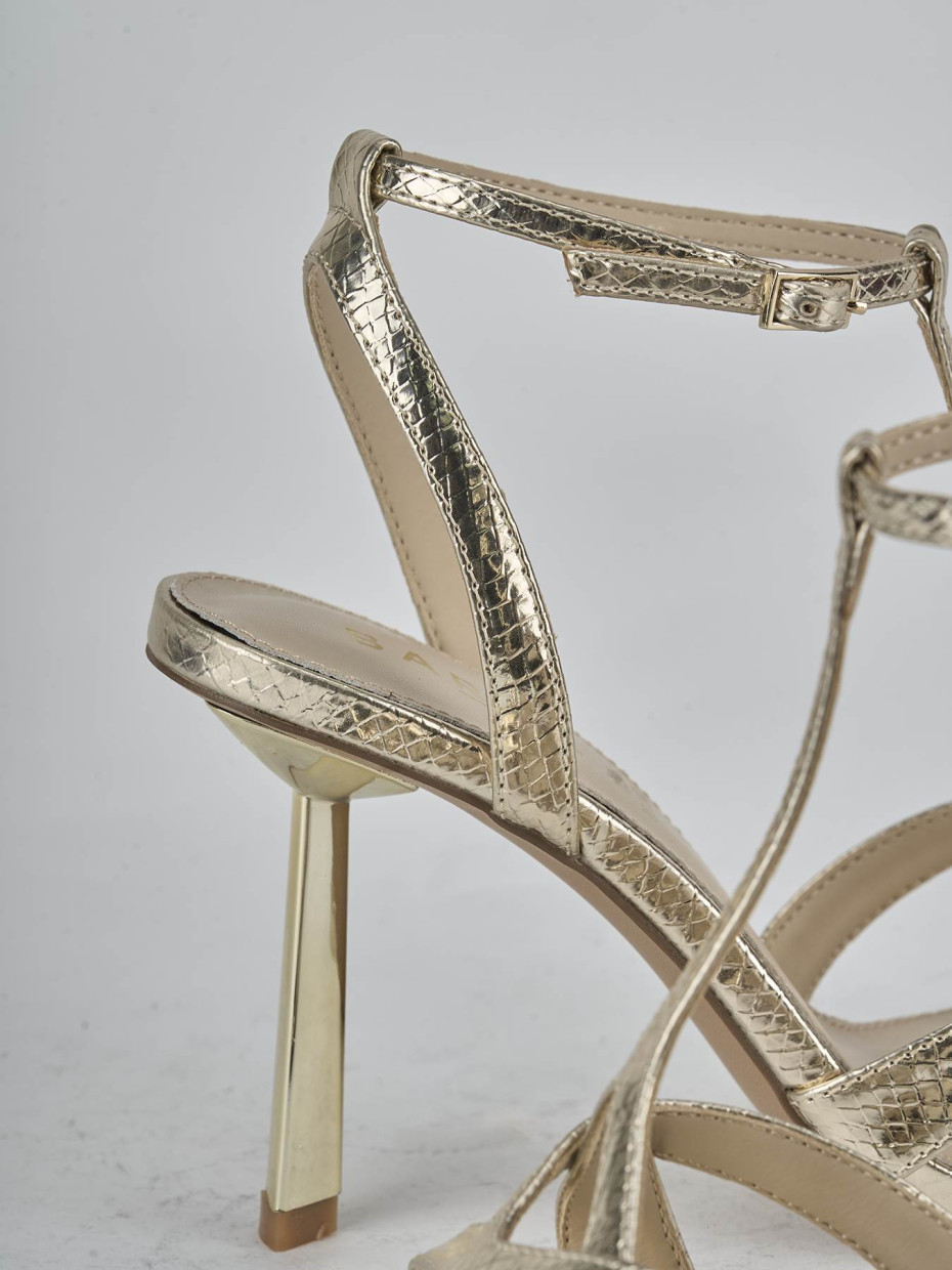 Sandali tacco 9cm pelle oro
