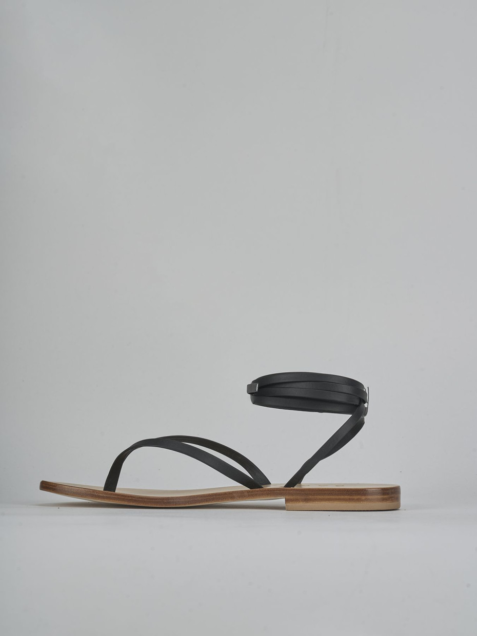 Sandali tacco 1cm pelle nero