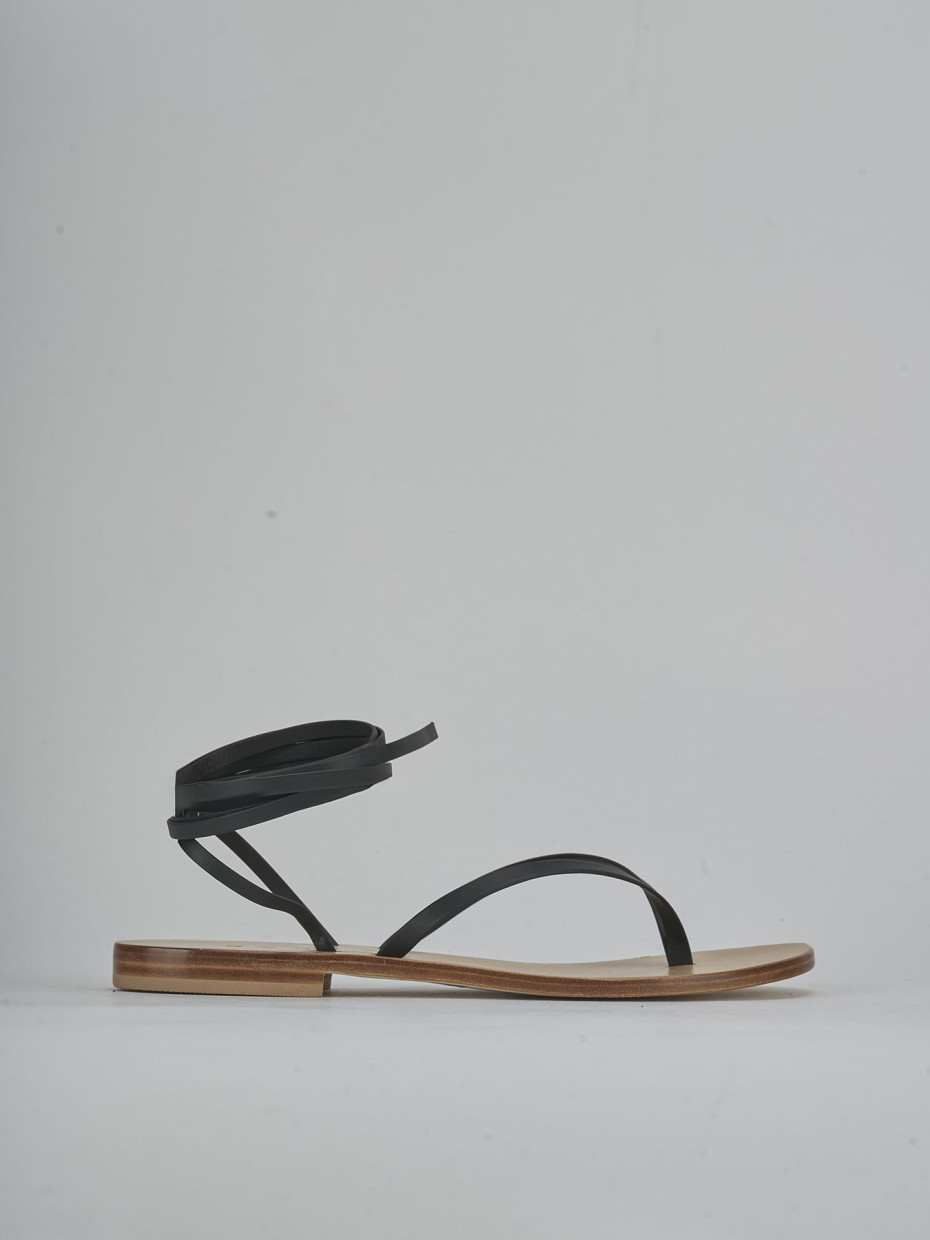 Sandali tacco 1cm pelle nero