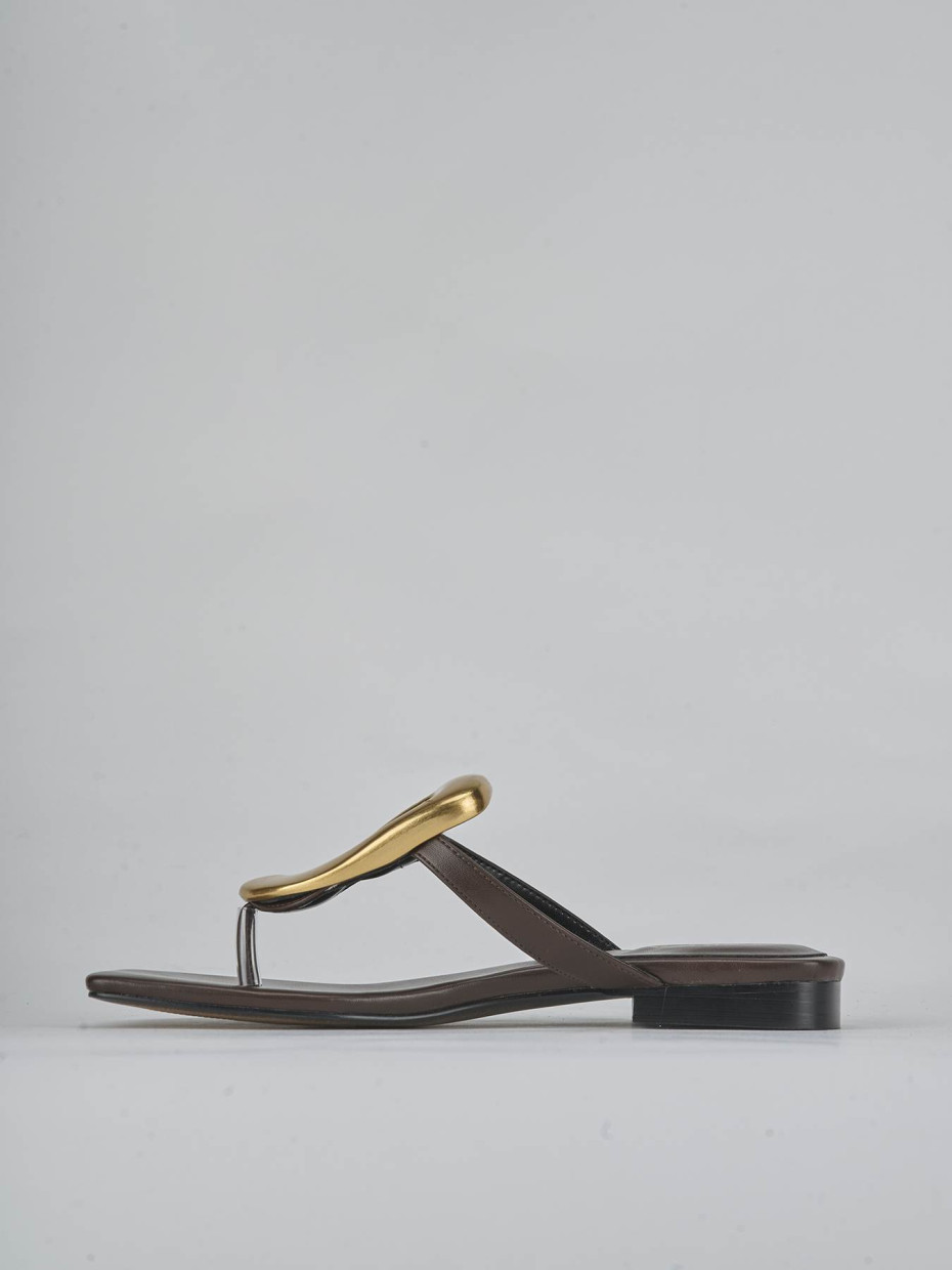Ciabatte tacco 1cm pelle testa