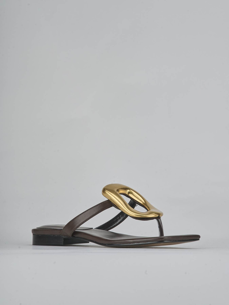 Ciabatte tacco 1cm pelle testa