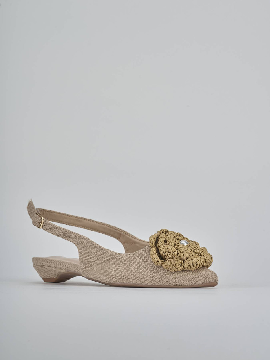 Ballerine tacco 1cm pelle beige