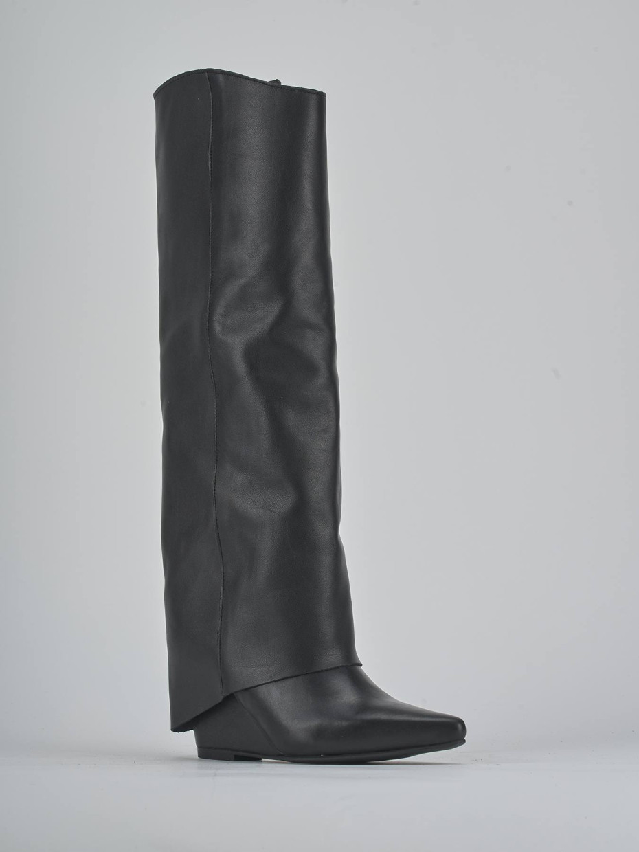 Stivali tacco 4cm pelle nero