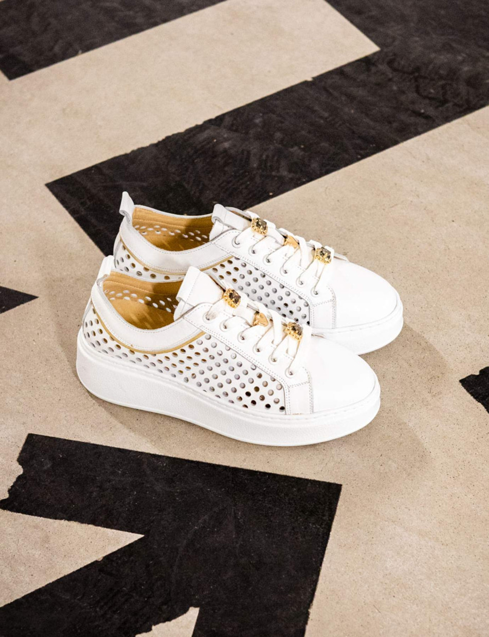 Sneakers pelle bianco