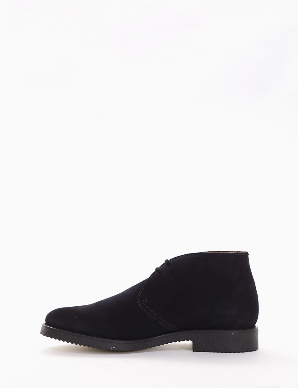 Desert boots heel 2 cm blu chamois