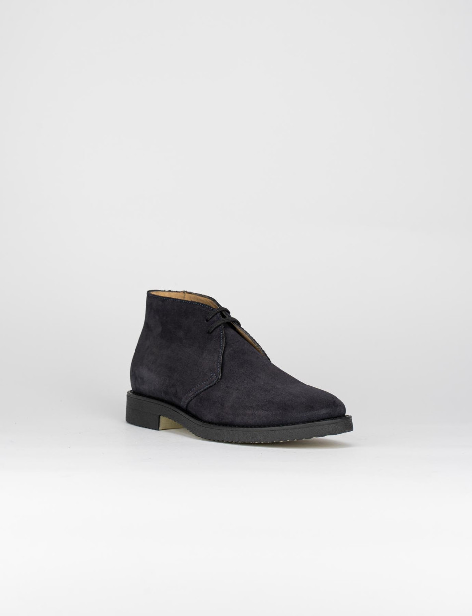 Desert boots heel 2 cm blu chamois