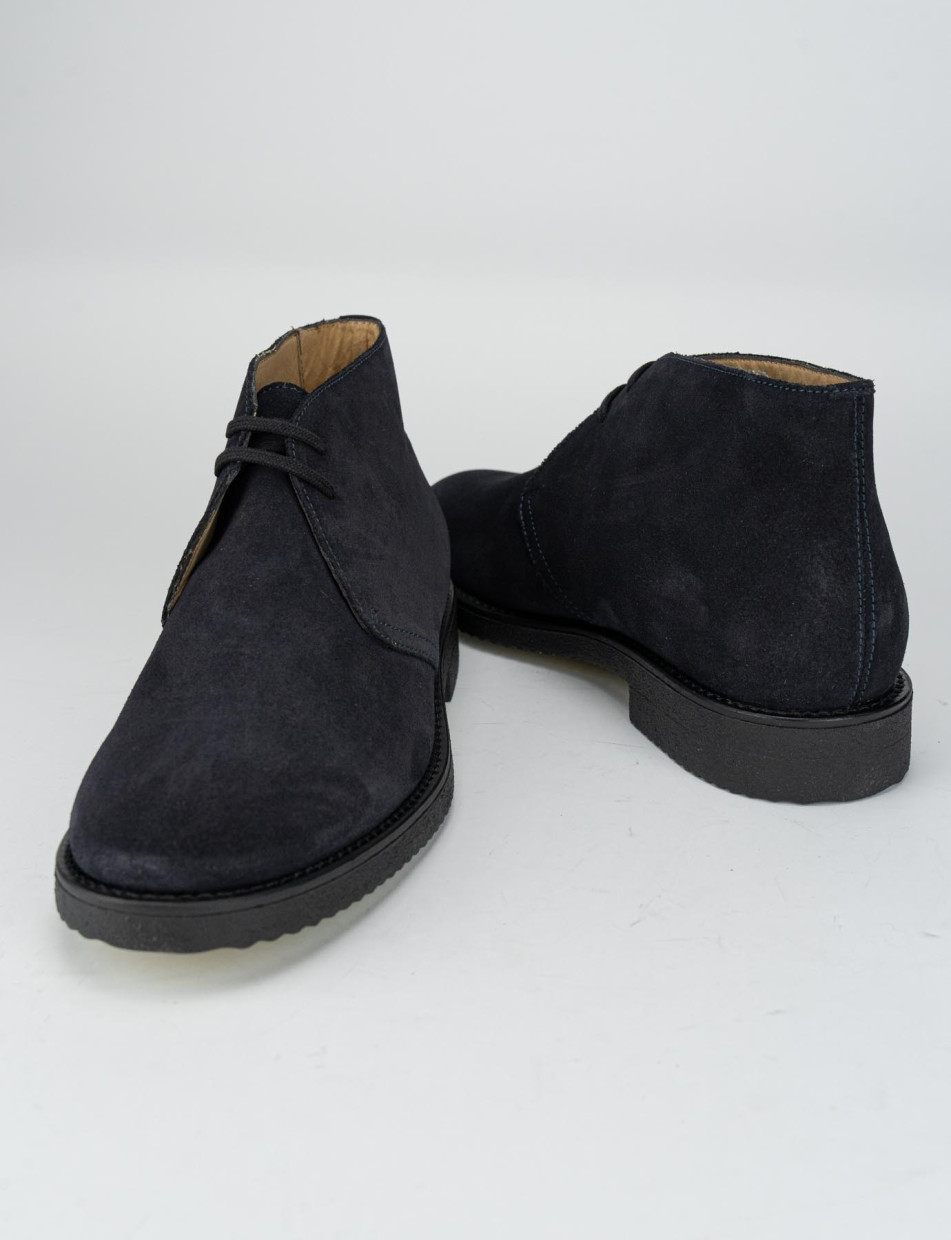 Desert boots heel 2 cm blu chamois