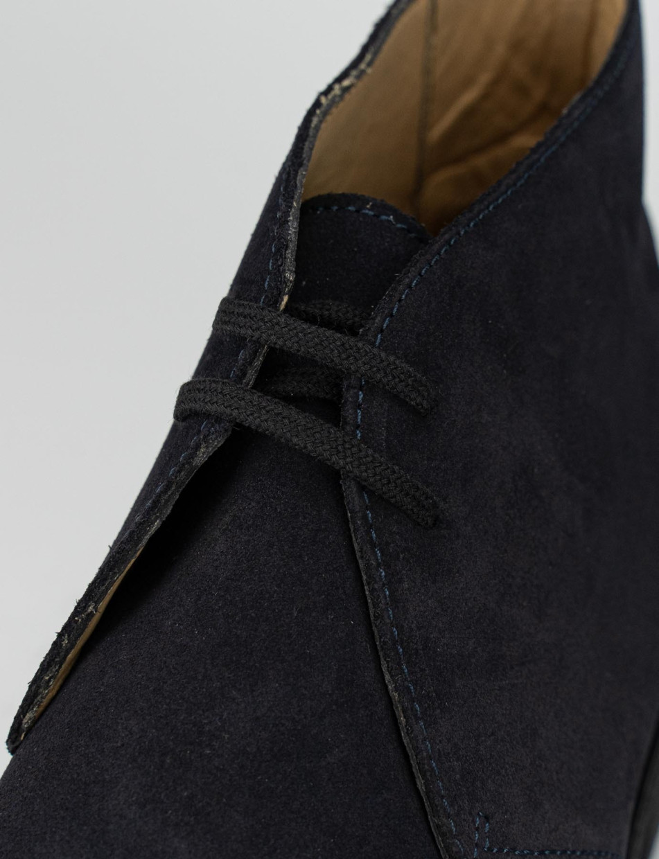 Desert boots heel 2 cm blu chamois