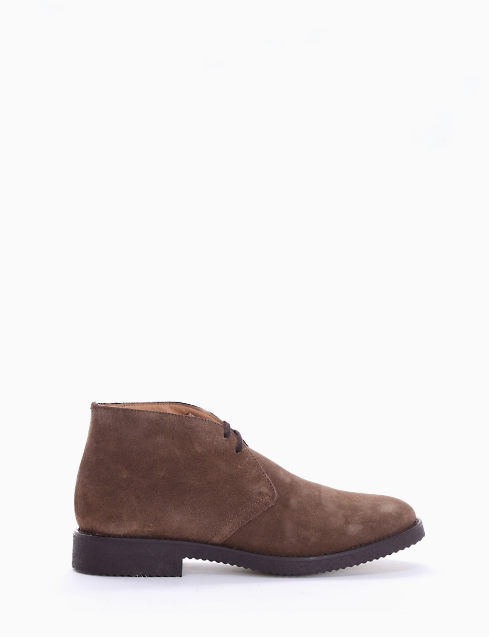 Desert boots heel 2 cm brown chamois