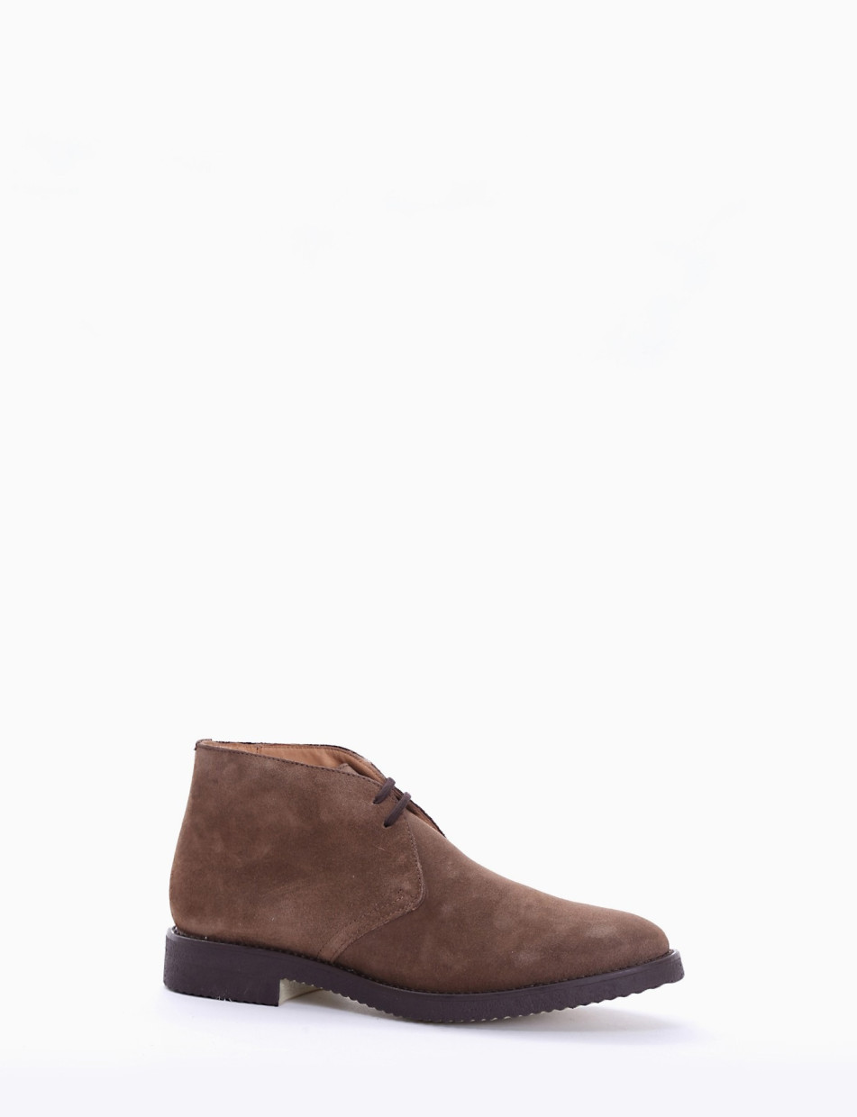 Desert boots heel 2 cm brown chamois