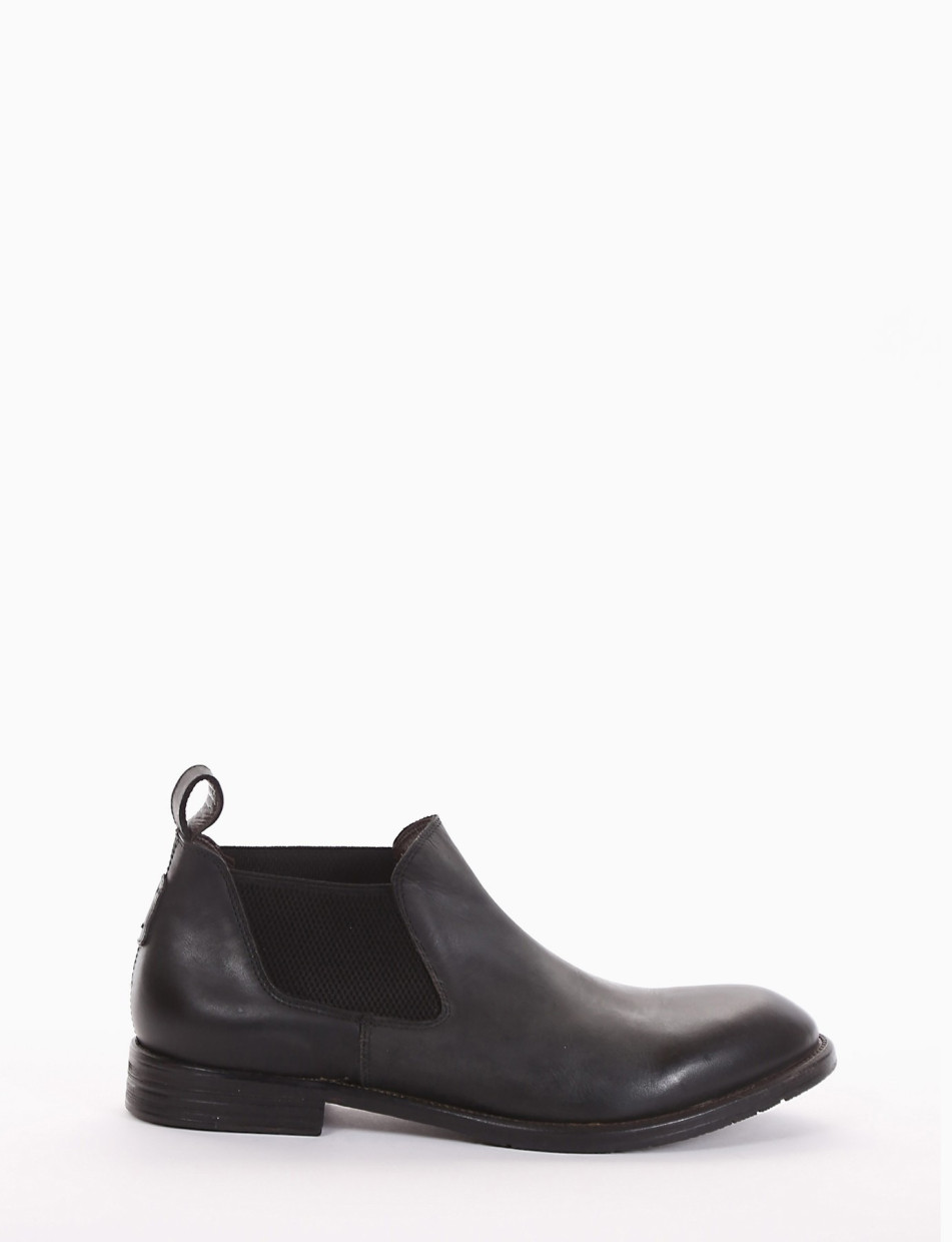 Ankle boots heel 2 cm black leather