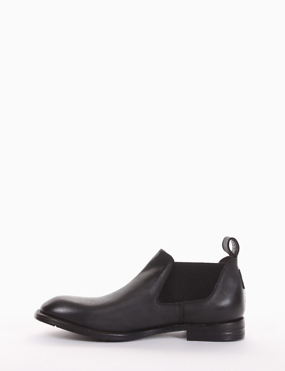 Ankle boots heel 2 cm black leather