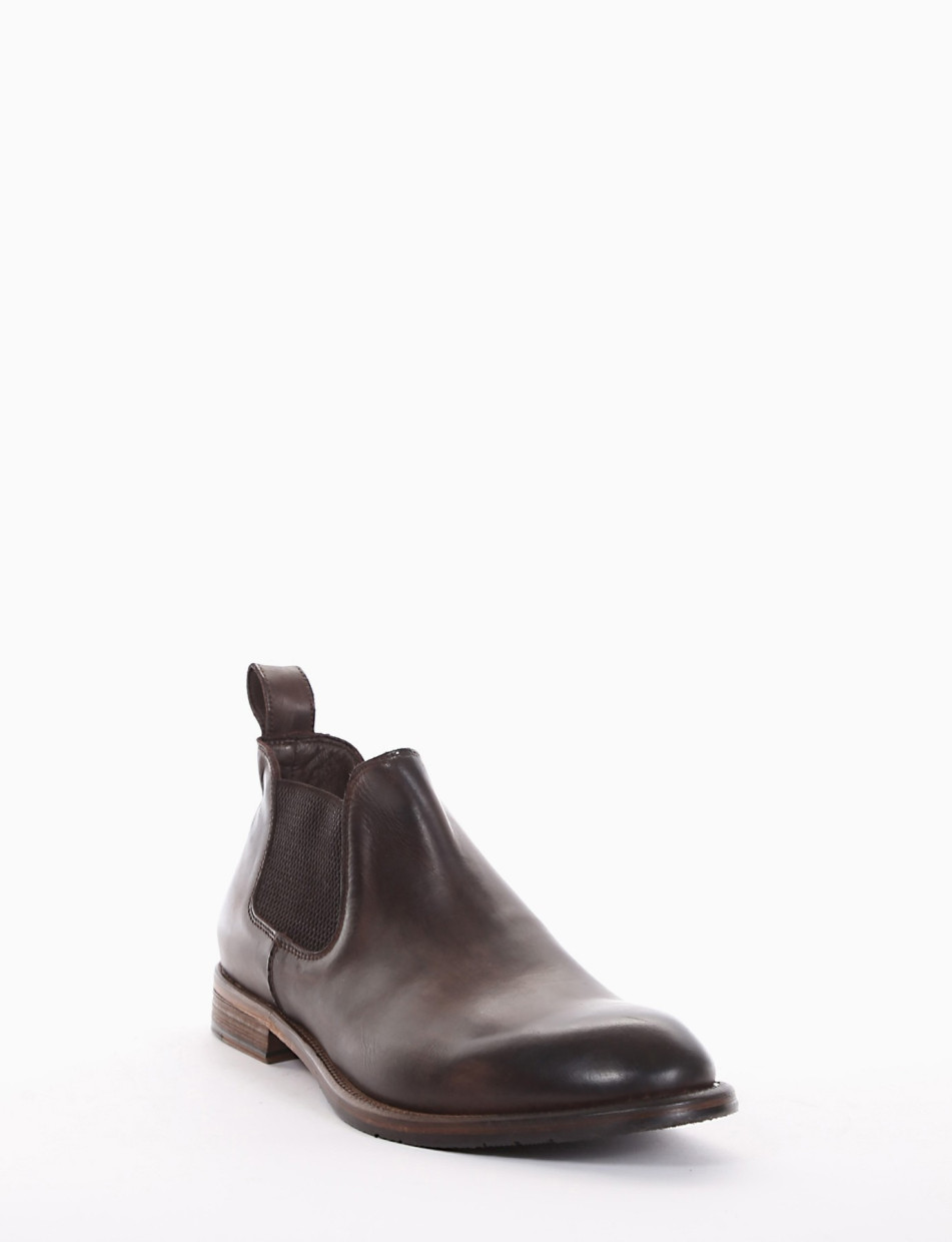 Ankle boots heel 2 cm dark brown leather