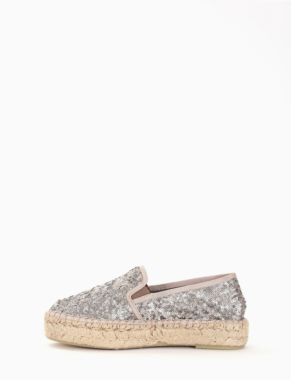 Espadrillas / mocassino zeppa 20 in corda grigio
