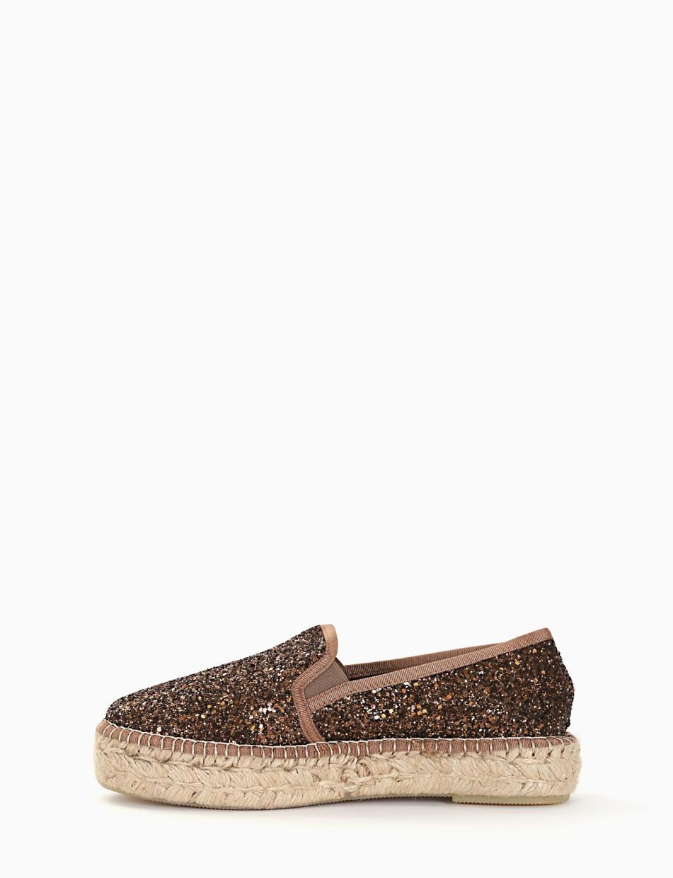 Espadrillas / mocassino zeppa 20 in corda marrone