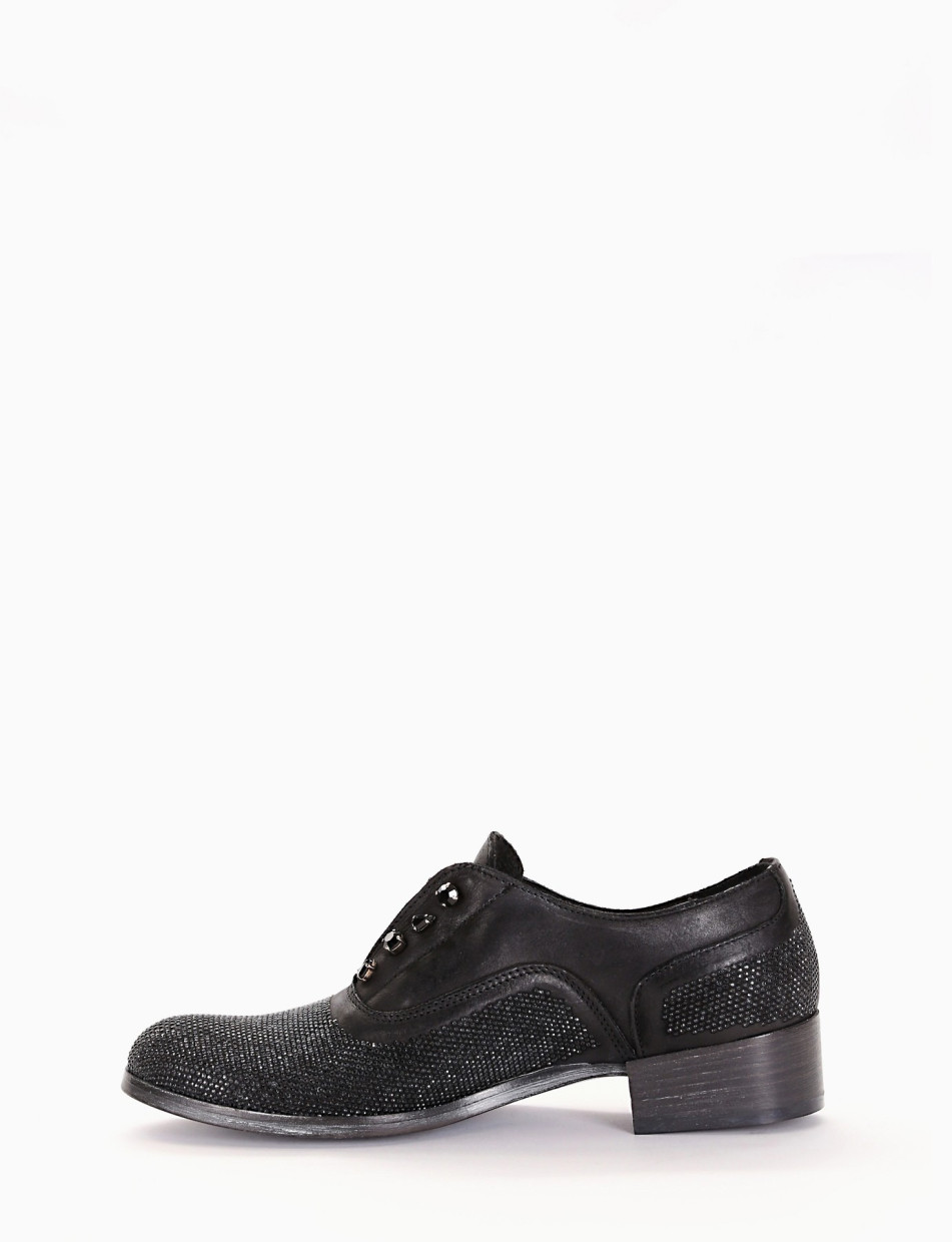 Stringata no lace tacco 20 nero