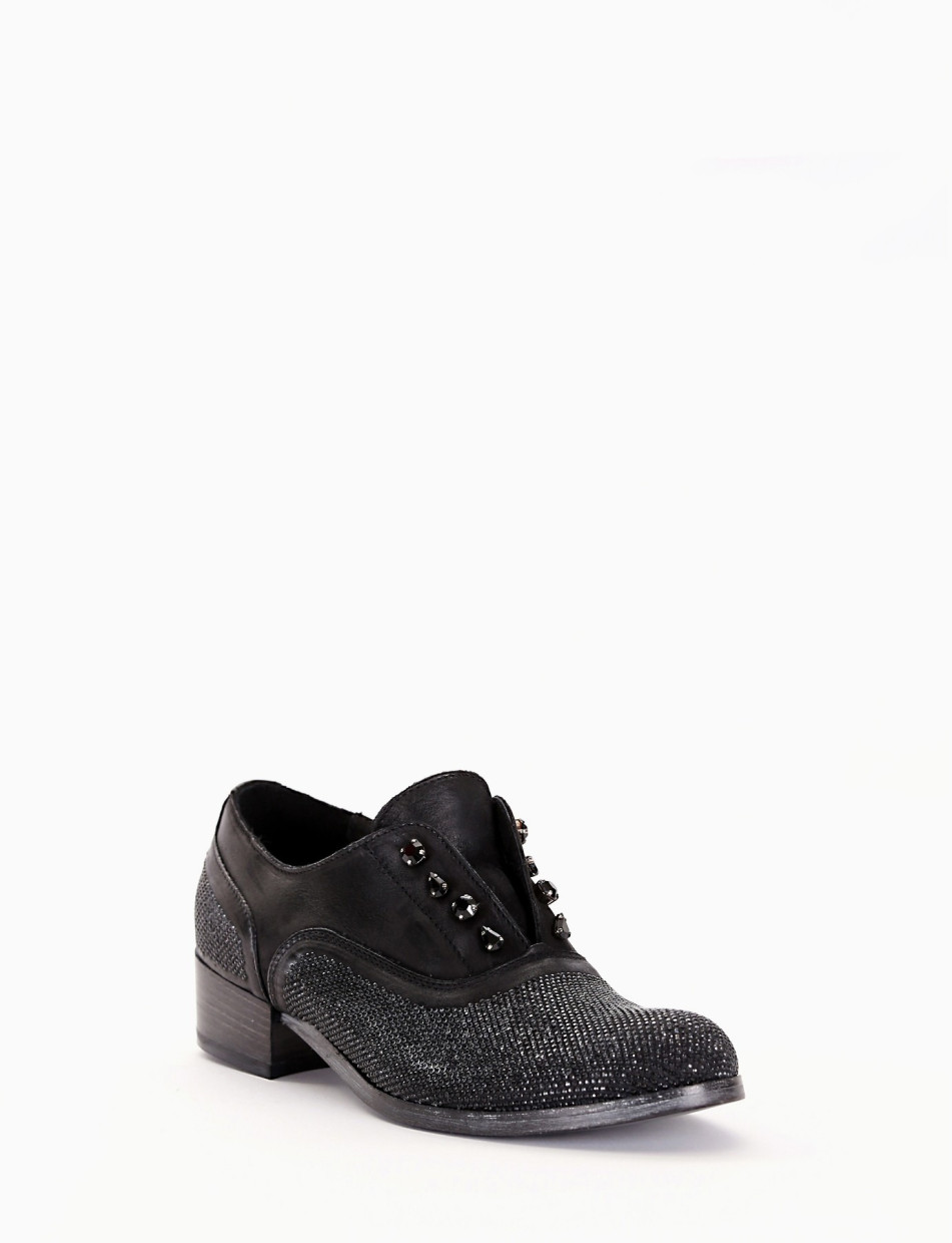 Stringata no lace tacco 20 nero